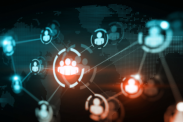 Illustration of social media icons hologram drawing on the world globe. The concept of communication between people. 3d rendering